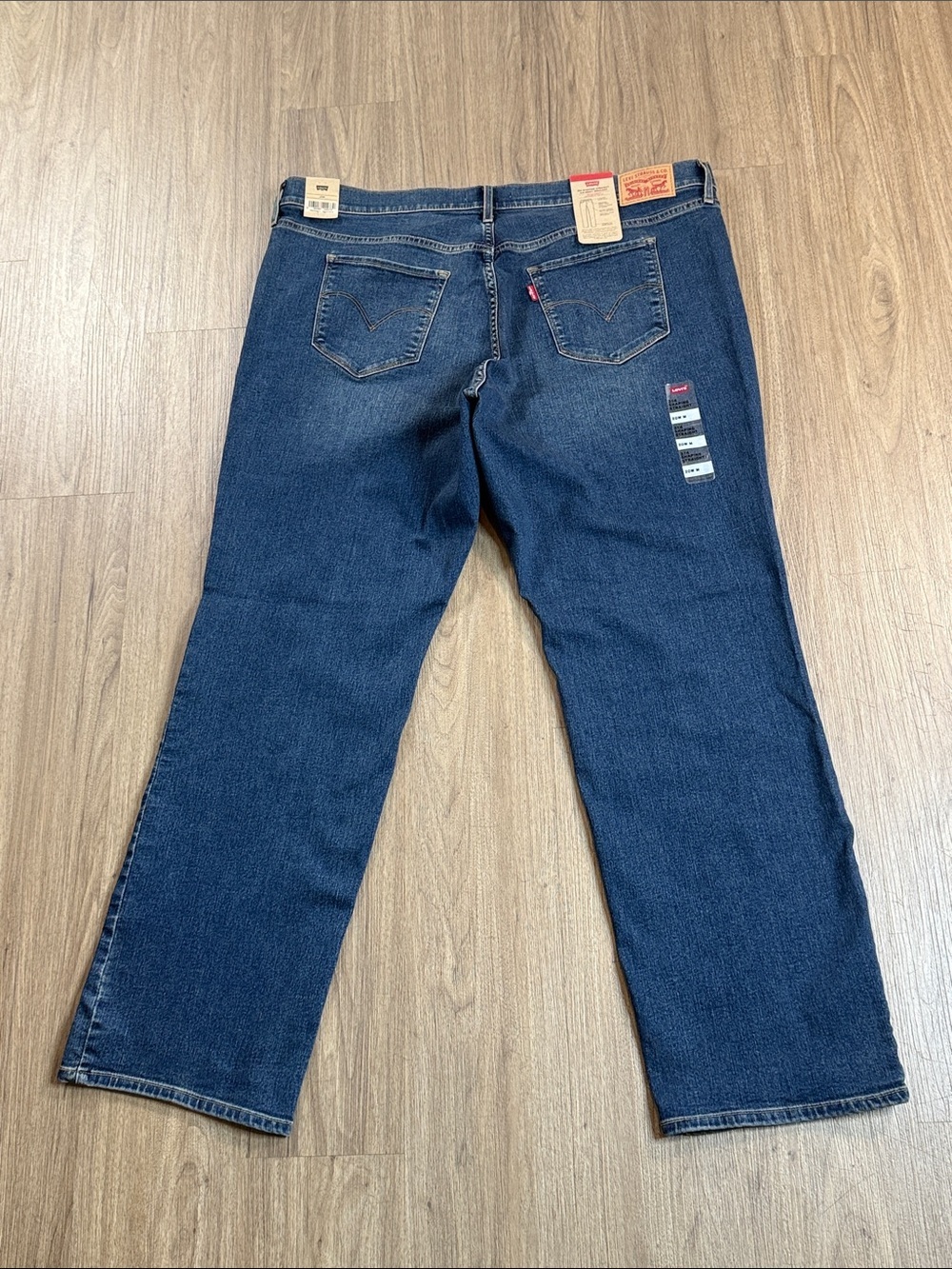Classic Straight Leg Dark Blue Jeans, Size 20W